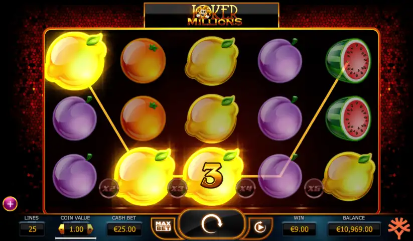 Play for money in Joker Millions slot